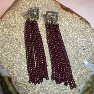 Maroon Dangle Earrings